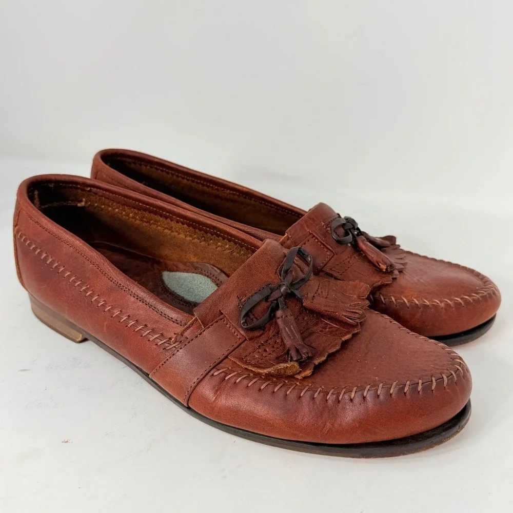 J. Murphy by Johnston & Murphy Mens 12 M Brown Leather Kiltie Tassel Loafer 1800